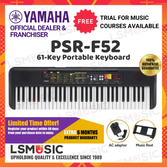 Yamaha PSR-F52 61 Key Portable Electronic Keyboard Piano